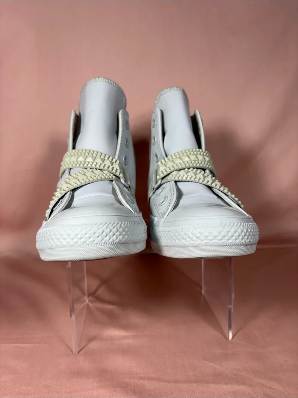 Converse All Star Women's High Top Sneakers Punk Stud Strap Closure Size 7.5